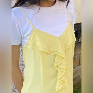 Silence + Noise Silk Ruffles Camisole with Straps